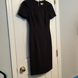 Women’s Little Black Calvin Klein Dress short sleeved 4 Petite with back zipper